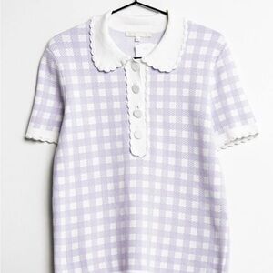 Maje plaid short sleeve polo